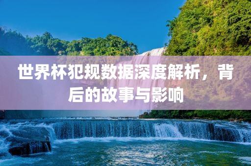 世界杯犯规数据深度解析，背后的故事与影响