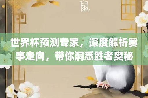 世界杯预测专家，深度解析赛事走向，带你洞悉胜者奥秘