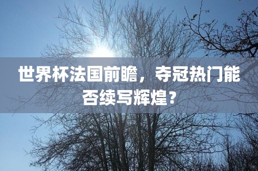 世界杯法国前瞻，夺冠热门能否续写辉煌？