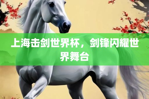 上海击剑世界杯，剑锋闪耀世界舞台